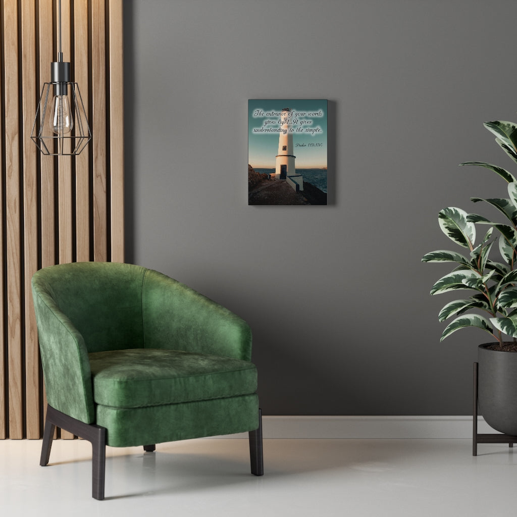 Scripture Walls Words Gives Light Psalm 119:130 Bible Verse Canvas Christian Wall Art Ready to Hang Unframed-Express Your Love Gifts