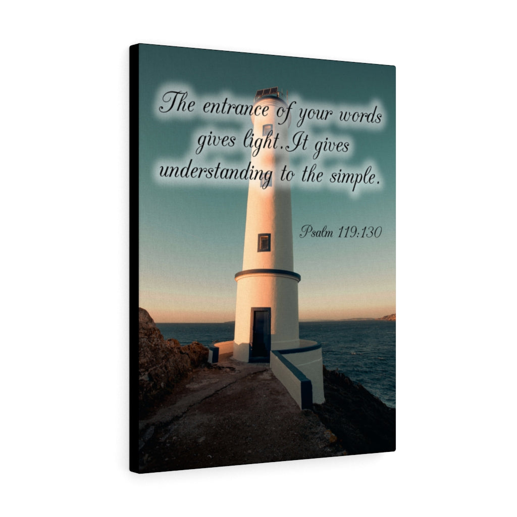 Scripture Walls Words Gives Light Psalm 119:130 Bible Verse Canvas Christian Wall Art Ready to Hang Unframed-Express Your Love Gifts