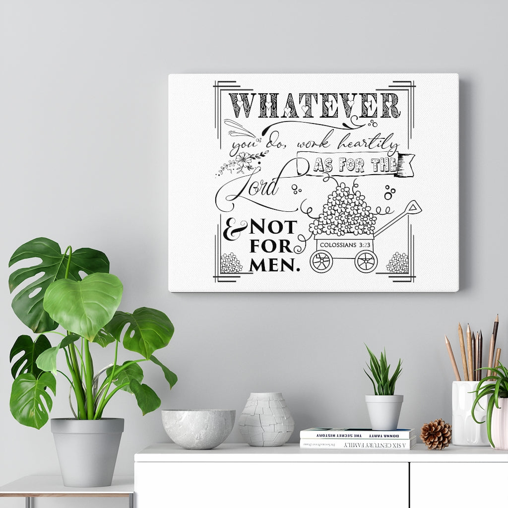 Scripture Walls Work Heartily Colossians 3:23 Bible Verse Canvas Christian Wall Art Ready to Hang Unframed-Express Your Love Gifts
