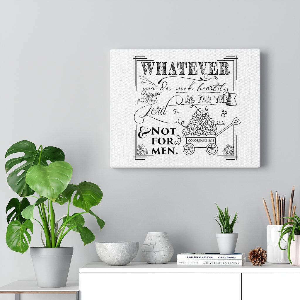 Scripture Walls Work Heartily Colossians 3:23 Bible Verse Canvas Christian Wall Art Ready to Hang Unframed-Express Your Love Gifts