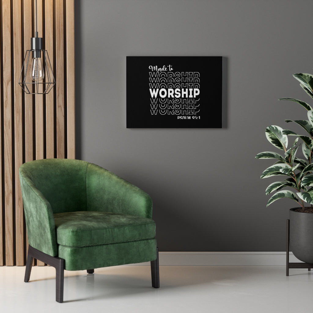 Scripture Walls Worship More Psalm 95:1 Bible Verse Canvas Christian Wall Art Ready to Hang Unframed-Express Your Love Gifts