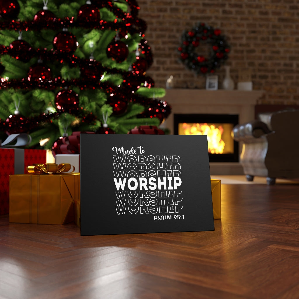 Scripture Walls Worship More Psalm 95:1 Bible Verse Canvas Christian Wall Art Ready to Hang Unframed-Express Your Love Gifts