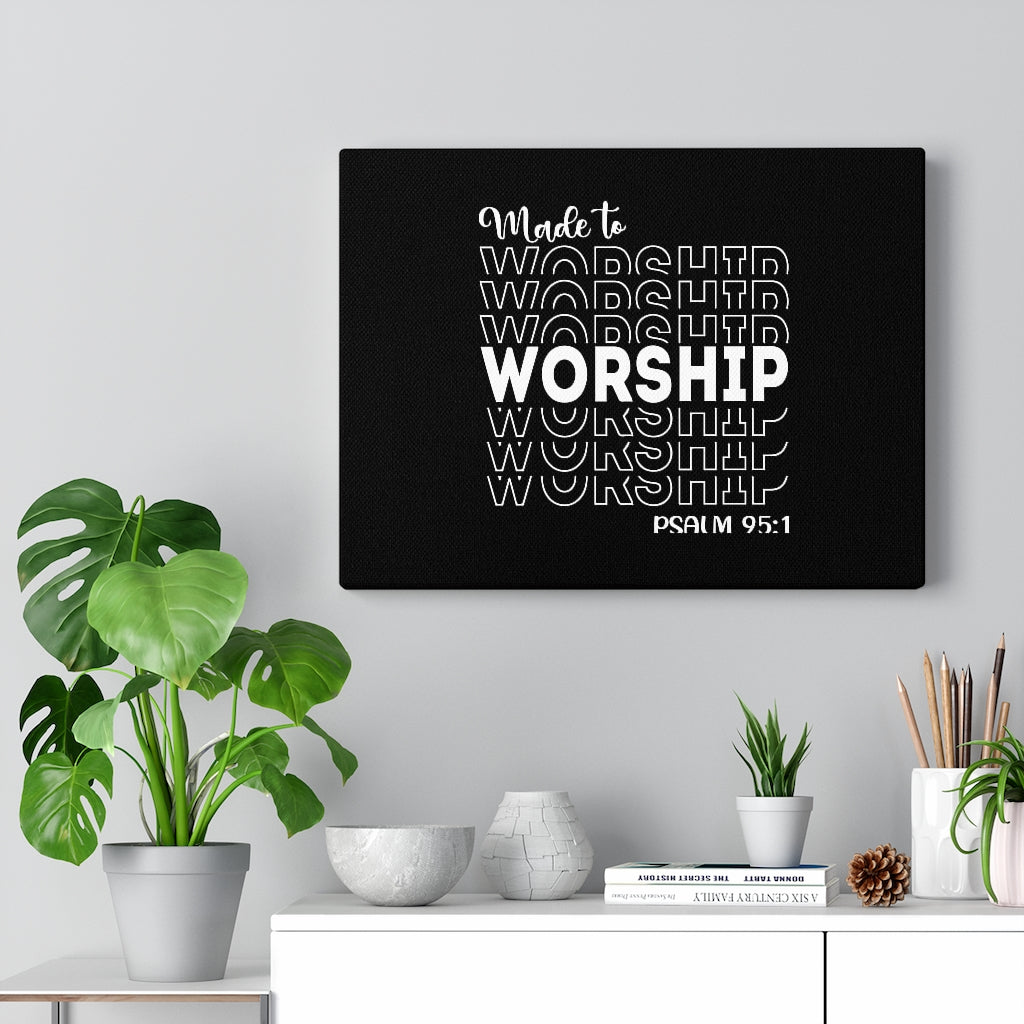 Scripture Walls Worship More Psalm 95:1 Bible Verse Canvas Christian Wall Art Ready to Hang Unframed-Express Your Love Gifts