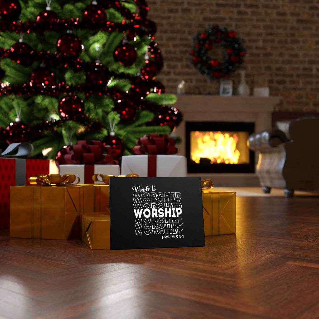 Scripture Walls Worship More Psalm 95:1 Bible Verse Canvas Christian Wall Art Ready to Hang Unframed-Express Your Love Gifts