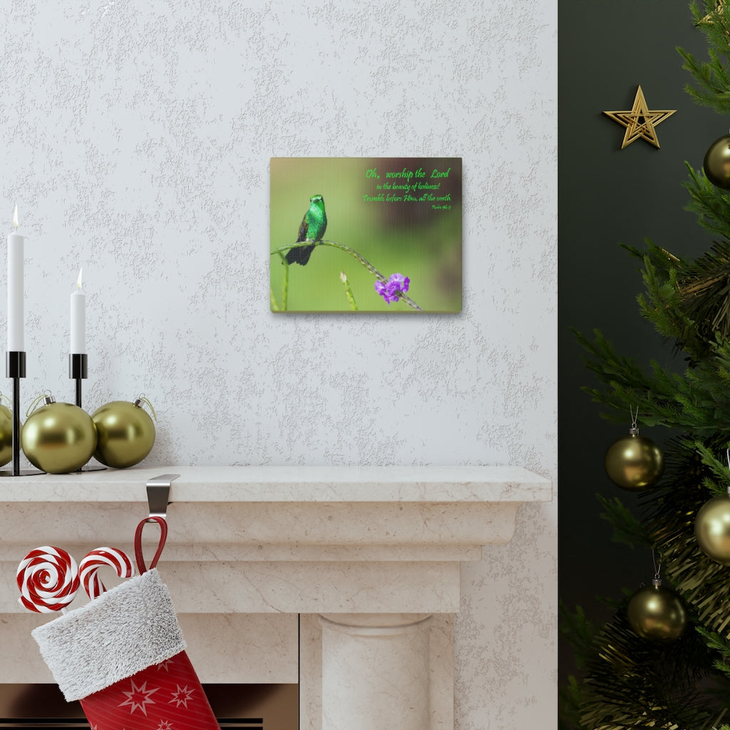 Scripture Walls Worship The Lord Psalm 96:9 Bible Verse Canvas Christian Wall Art Ready to Hang Unframed-Express Your Love Gifts