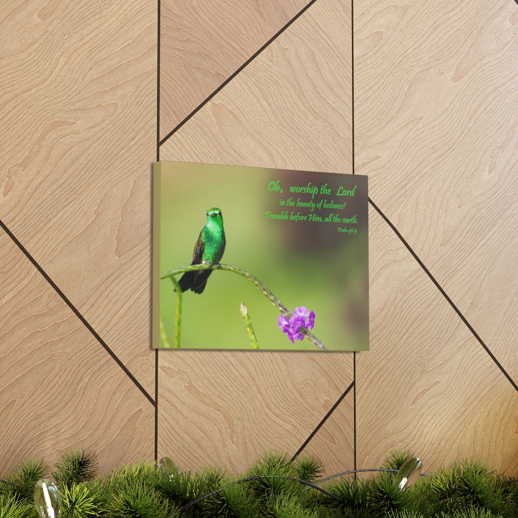 Scripture Walls Worship The Lord Psalm 96:9 Bible Verse Canvas Christian Wall Art Ready to Hang Unframed-Express Your Love Gifts