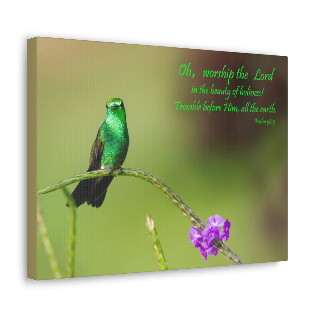 Scripture Walls Worship The Lord Psalm 96:9 Bible Verse Canvas Christian Wall Art Ready to Hang Unframed-Express Your Love Gifts