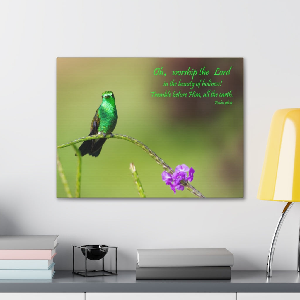 Scripture Walls Worship The Lord Psalm 96:9 Bible Verse Canvas Christian Wall Art Ready to Hang Unframed-Express Your Love Gifts