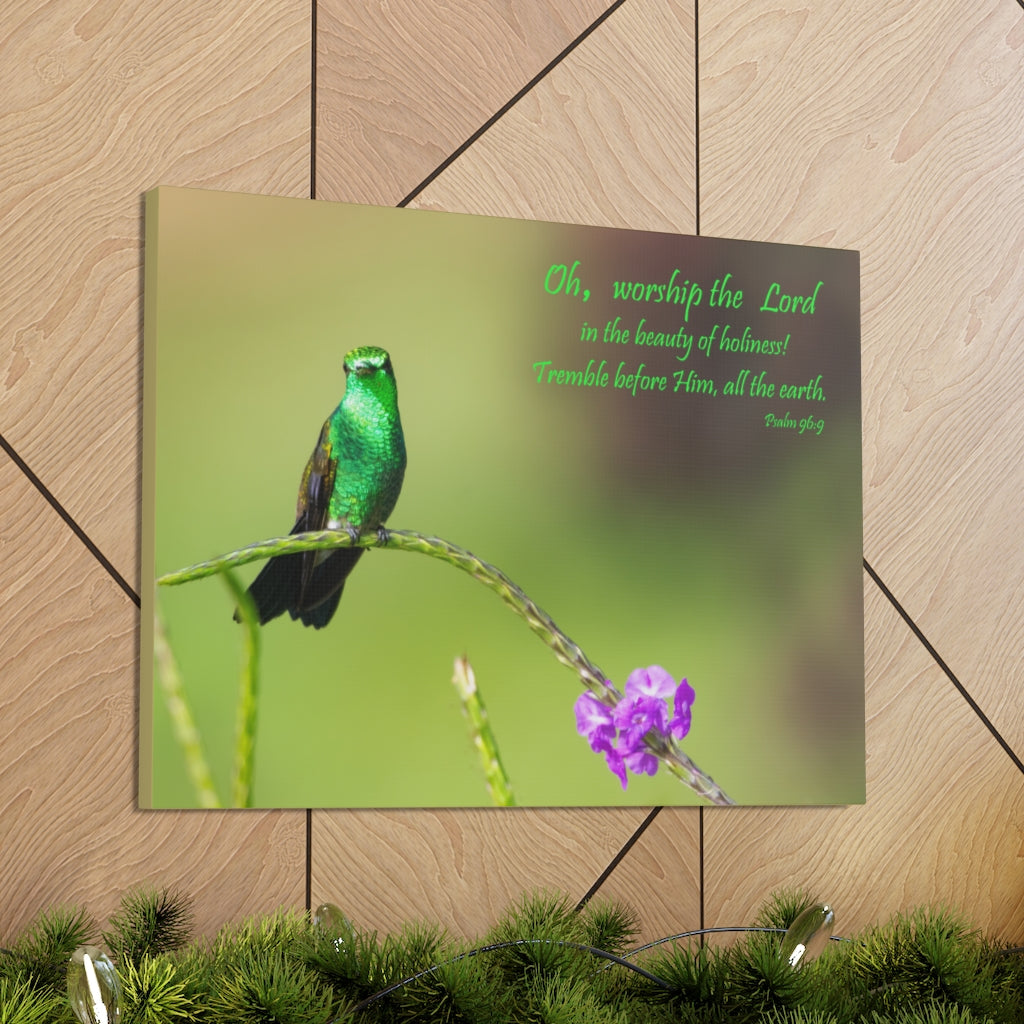 Scripture Walls Worship The Lord Psalm 96:9 Bible Verse Canvas Christian Wall Art Ready to Hang Unframed-Express Your Love Gifts