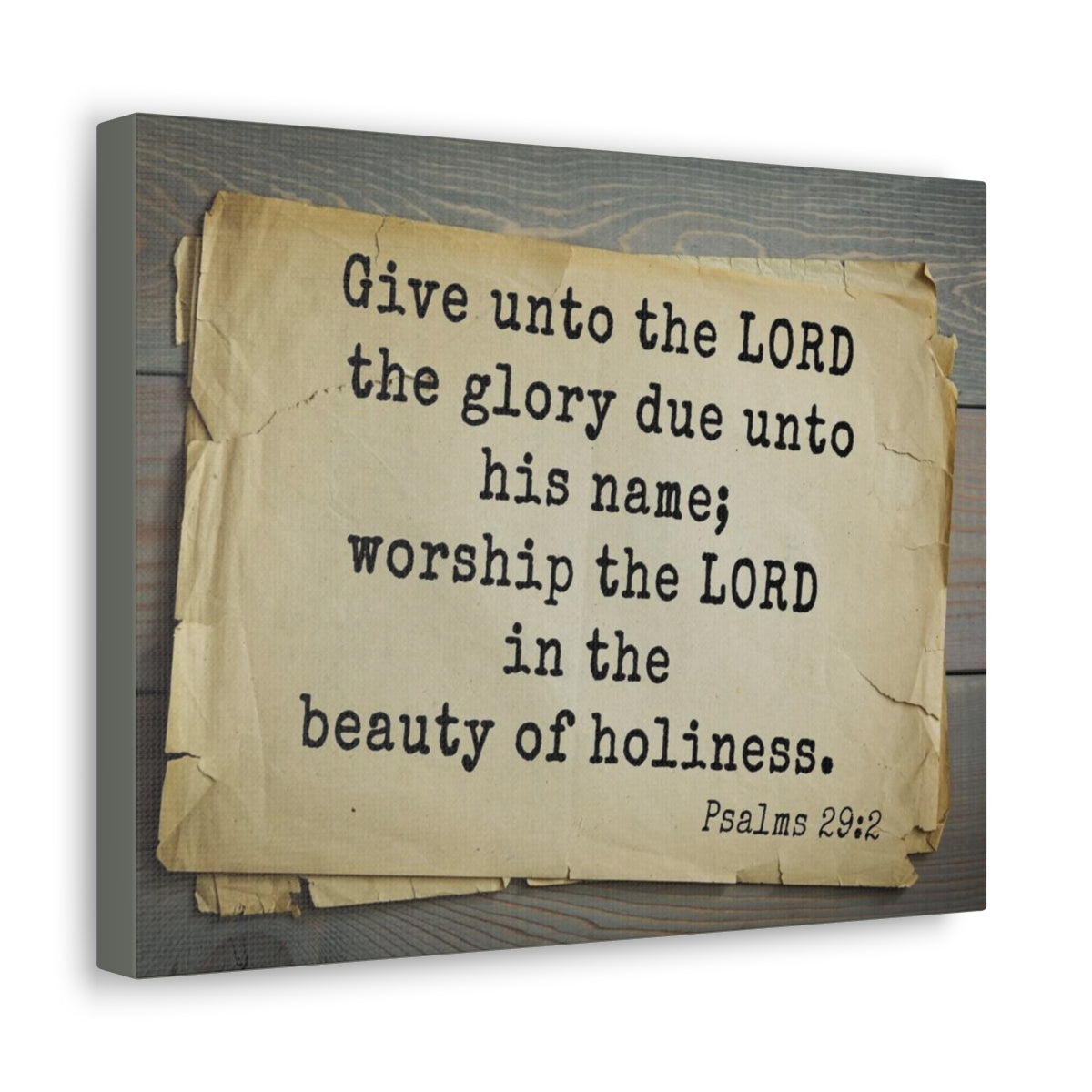 Scripture Walls Worship The Lord Psalms 29:2 Bible Verse Canvas Christian Wall Art Bible Verse Print Ready To Hang Unframed-Express Your Love Gifts