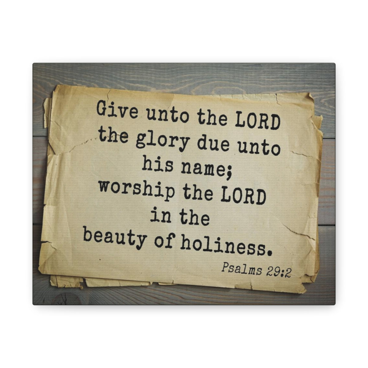 Scripture Walls Worship The Lord Psalms 29:2 Bible Verse Canvas Christian Wall Art Bible Verse Print Ready To Hang Unframed-Express Your Love Gifts