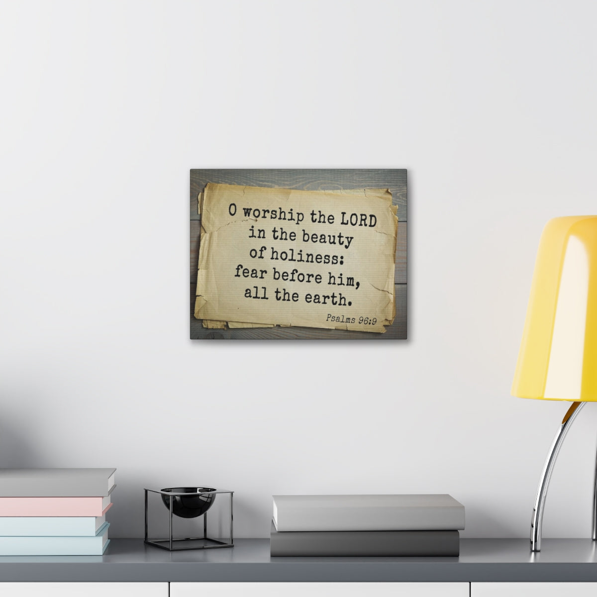 Scripture Walls Worship The Lord Psalms 96:9 Bible Verse Canvas Christian Wall Art Bible Verse Print Ready To Hang Unframed-Express Your Love Gifts
