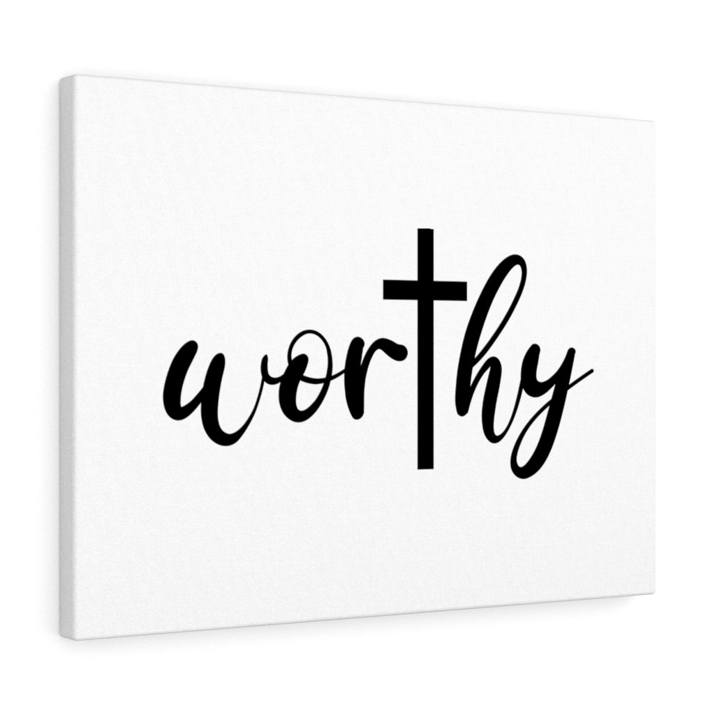 Scripture Walls Worthy Bible Verse Canvas Christian Wall Art Ready to Hang Unframed-Express Your Love Gifts