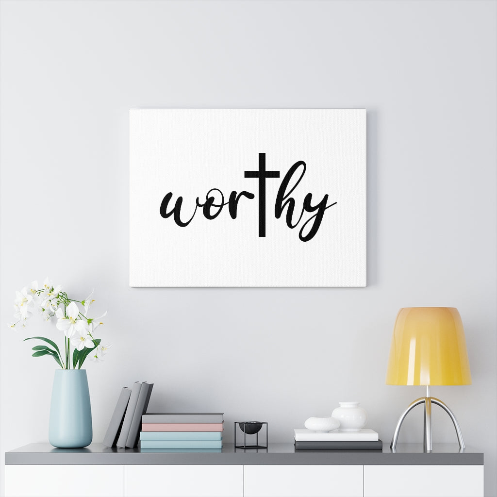 Scripture Walls Worthy Bible Verse Canvas Christian Wall Art Ready to Hang Unframed-Express Your Love Gifts