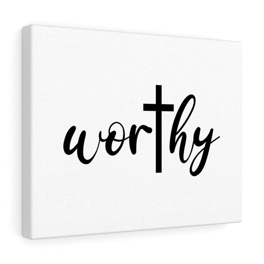 Scripture Walls Worthy Bible Verse Canvas Christian Wall Art Ready to Hang Unframed-Express Your Love Gifts