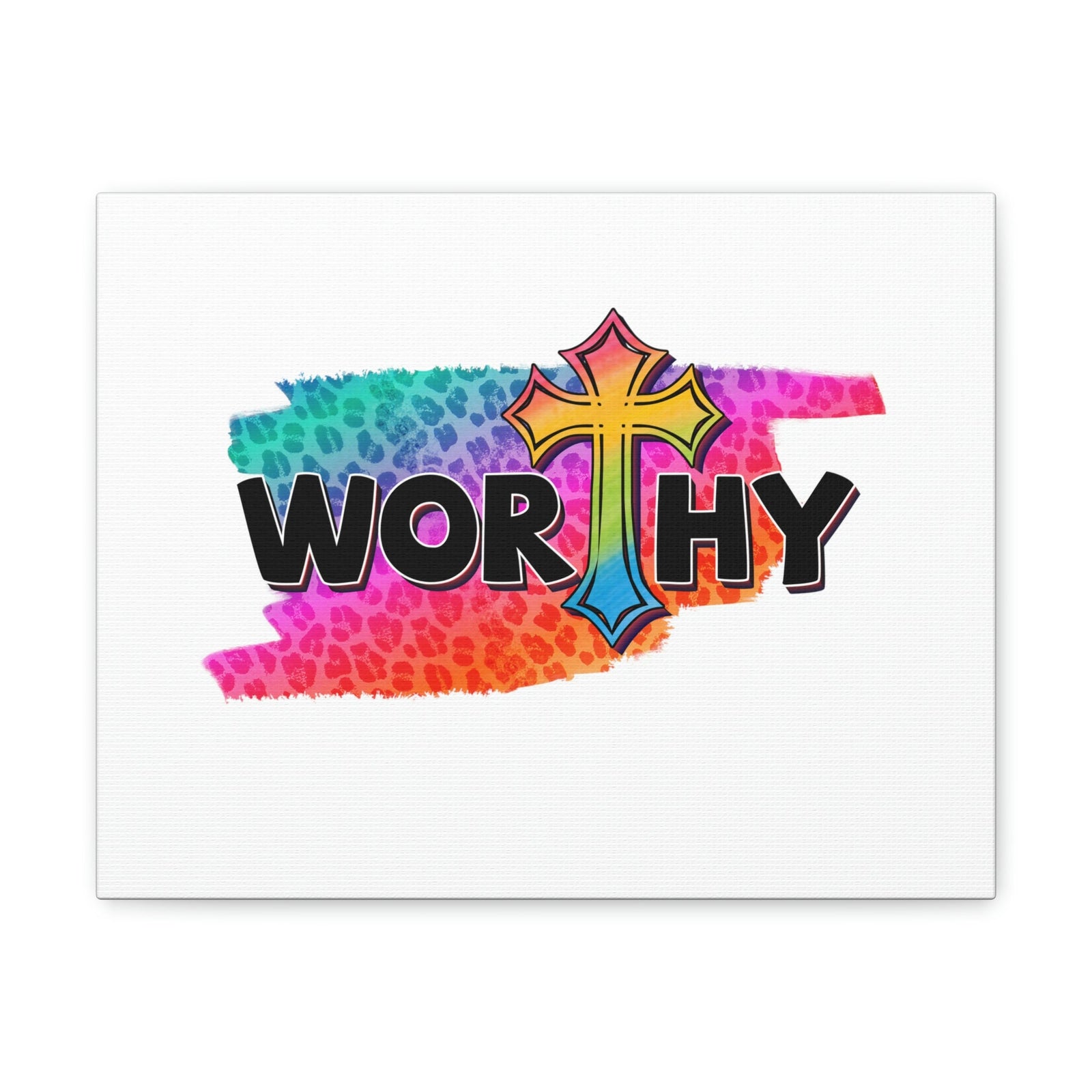 Scripture Walls Worthy Ephesians 4:1 Rainbow Cross Christian Wall Art Bible Verse Print Ready to Hang Unframed-Express Your Love Gifts