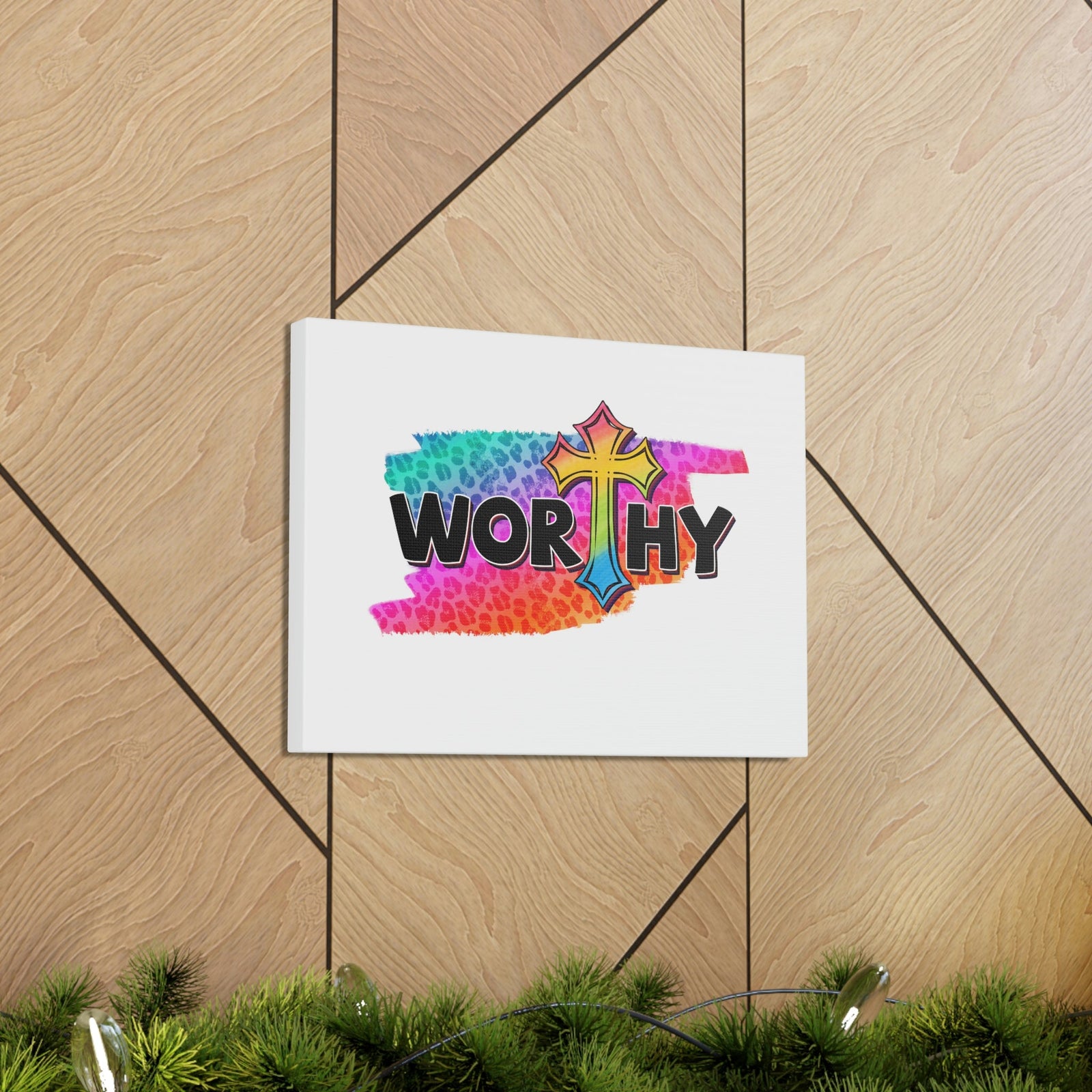Scripture Walls Worthy Ephesians 4:1 Rainbow Cross Christian Wall Art Bible Verse Print Ready to Hang Unframed-Express Your Love Gifts