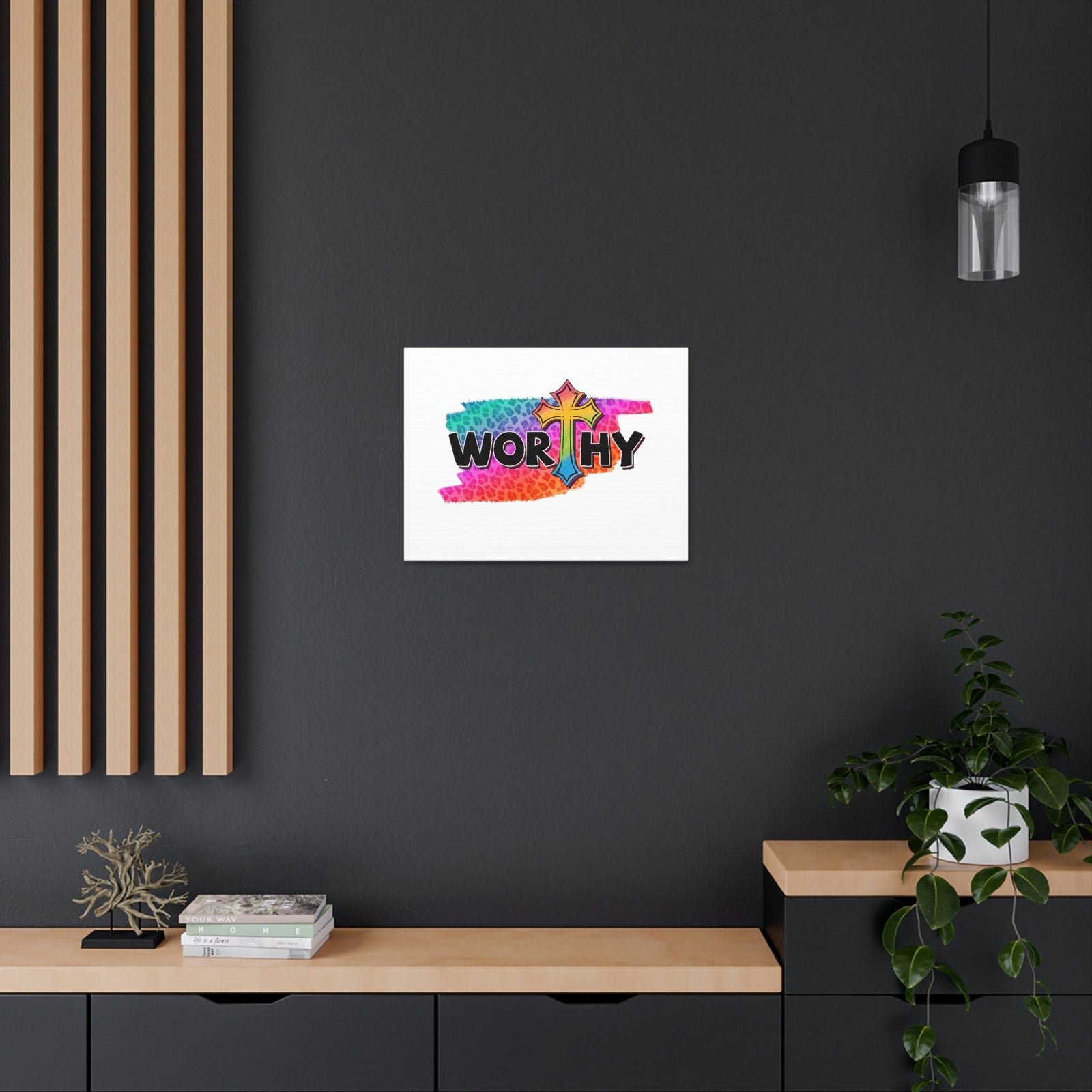 Scripture Walls Worthy Ephesians 4:1 Rainbow Cross Christian Wall Art Bible Verse Print Ready to Hang Unframed-Express Your Love Gifts