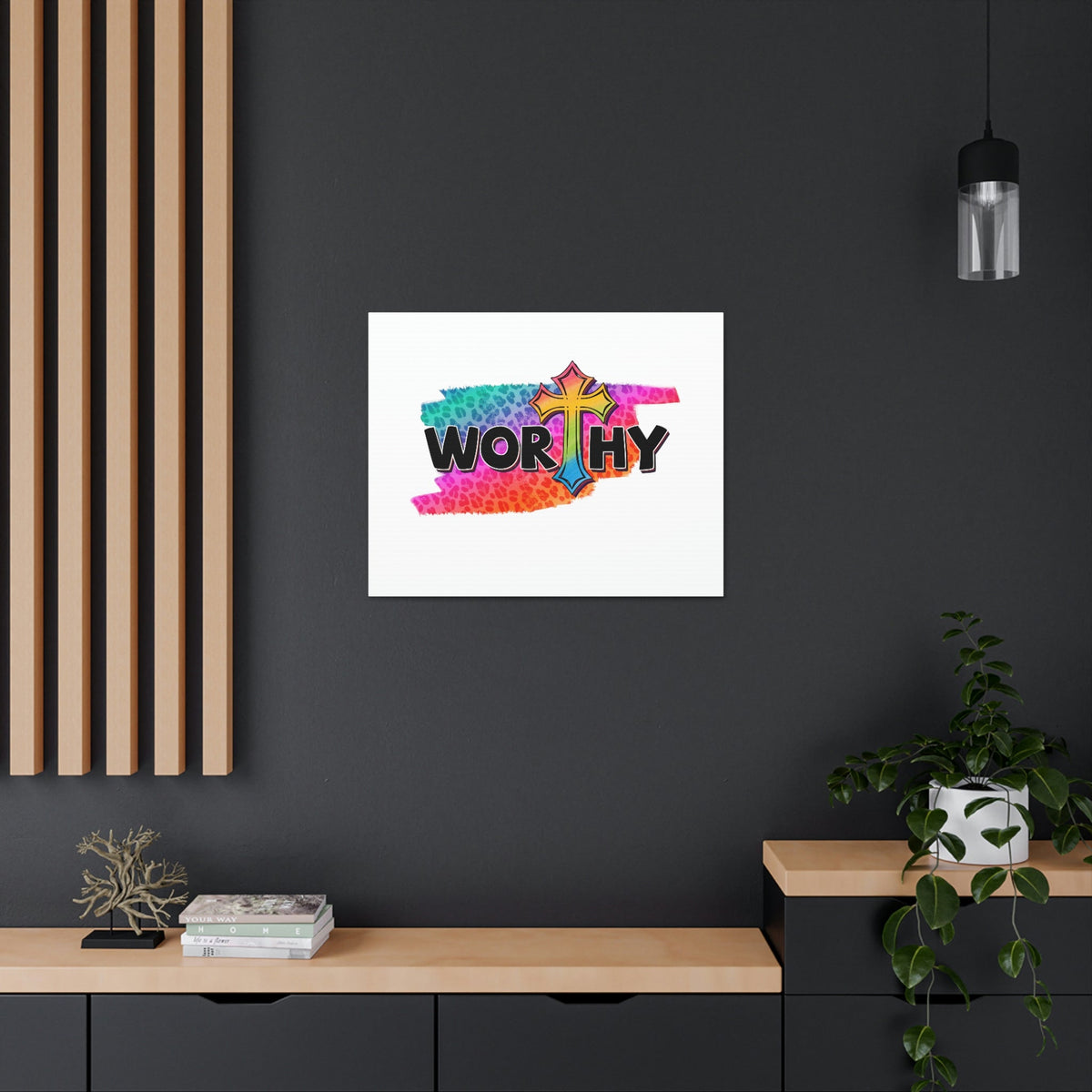 Scripture Walls Worthy Ephesians 4:1 Rainbow Cross Christian Wall Art Bible Verse Print Ready to Hang Unframed-Express Your Love Gifts