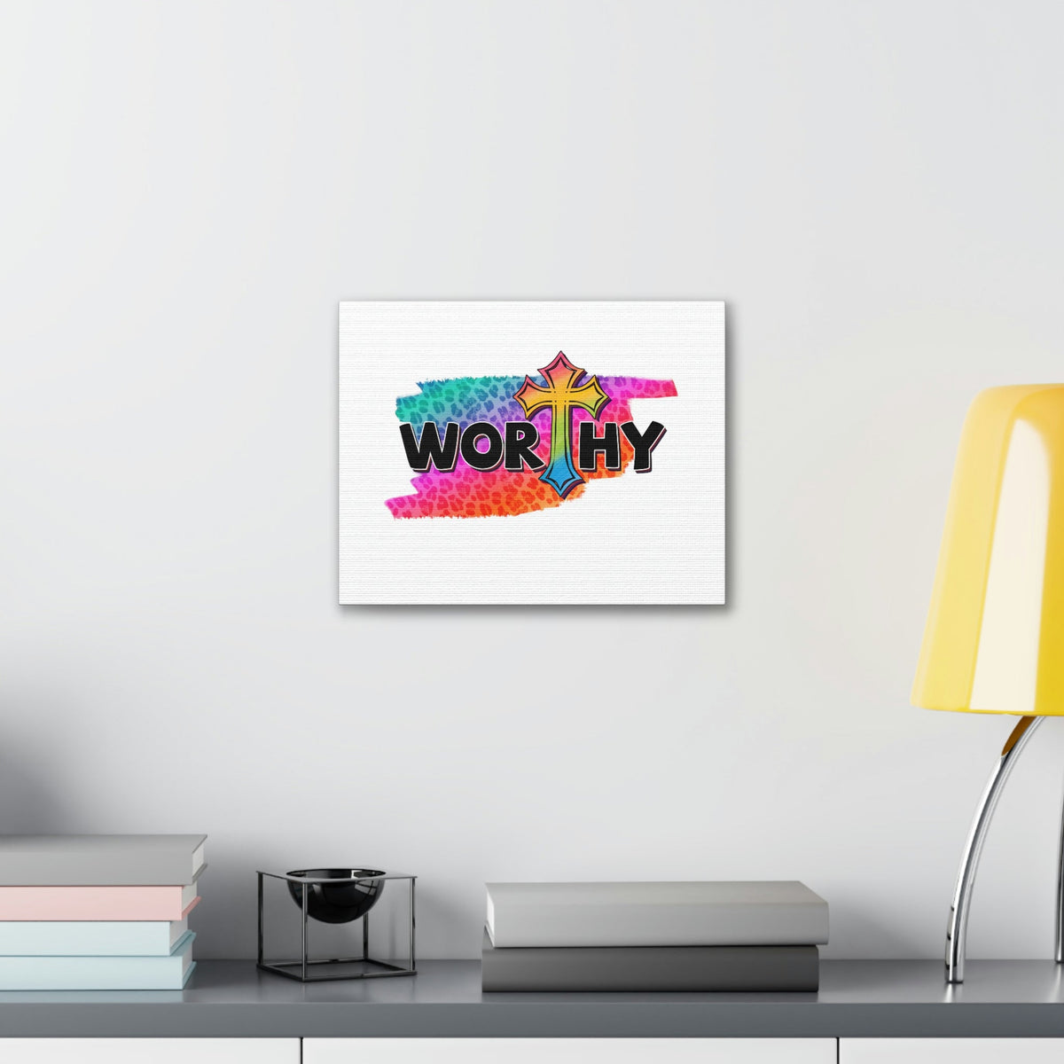 Scripture Walls Worthy Ephesians 4:1 Rainbow Cross Christian Wall Art Bible Verse Print Ready to Hang Unframed-Express Your Love Gifts