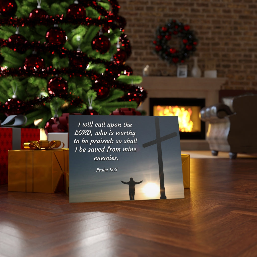 Scripture Walls Worthy Psalm 18:3 Bible Verse Canvas Christian Wall Art Ready to Hang Unframed-Express Your Love Gifts
