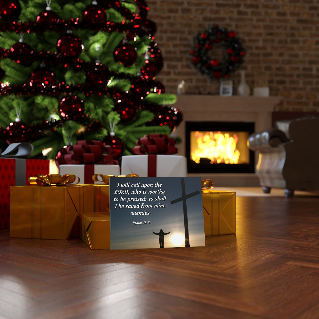 Scripture Walls Worthy Psalm 18:3 Bible Verse Canvas Christian Wall Art Ready to Hang Unframed-Express Your Love Gifts