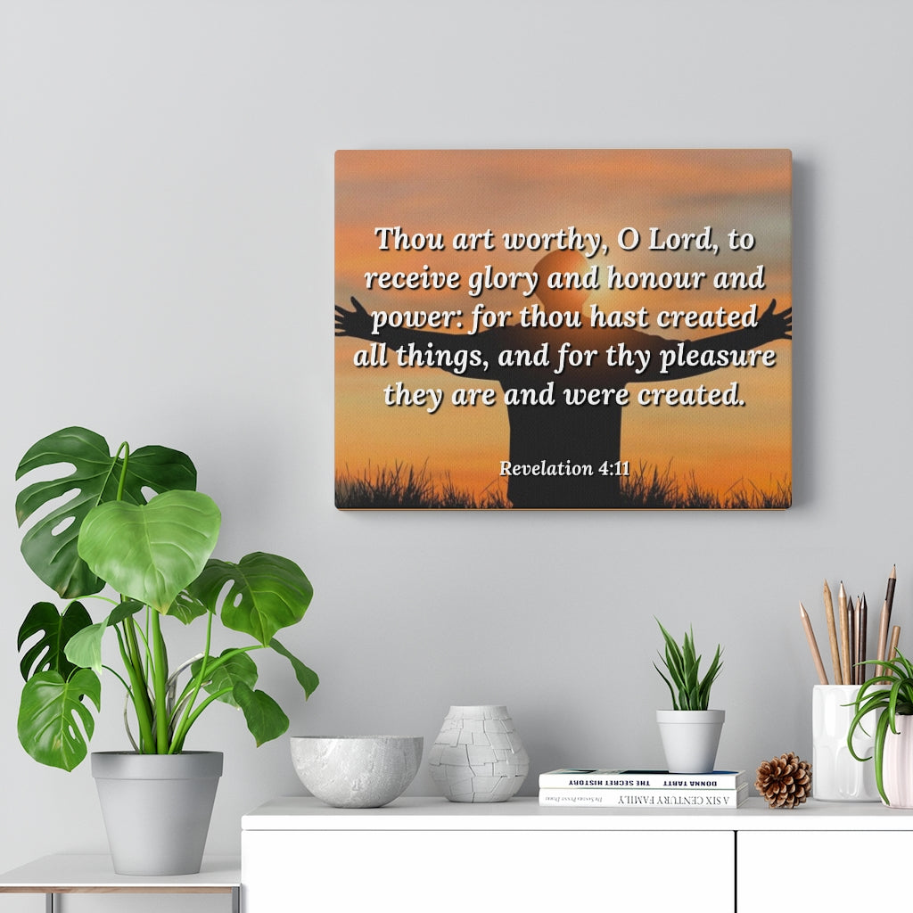 Scripture Walls Worthy Revelation 4:11 Bible Verse Canvas Christian Wall Art Ready to Hang Unframed-Express Your Love Gifts