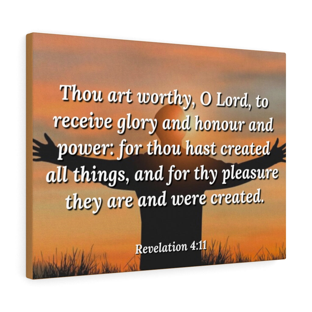 Scripture Walls Worthy Revelation 4:11 Bible Verse Canvas Christian Wall Art Ready to Hang Unframed-Express Your Love Gifts