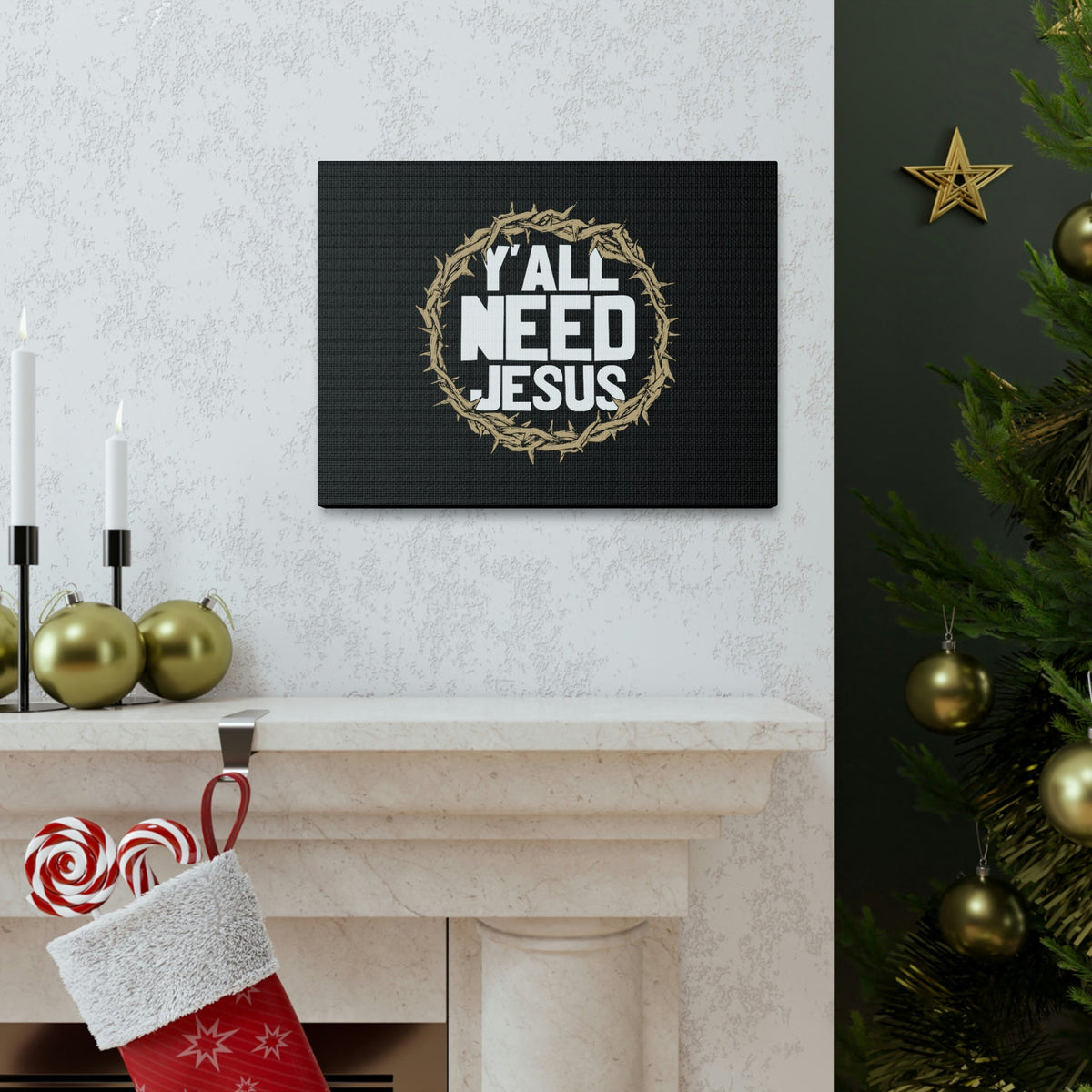 Scripture Walls Y'all Need Jesus John 4:14 Christian Wall Art Bible Verse Print Ready to Hang Unframed-Express Your Love Gifts