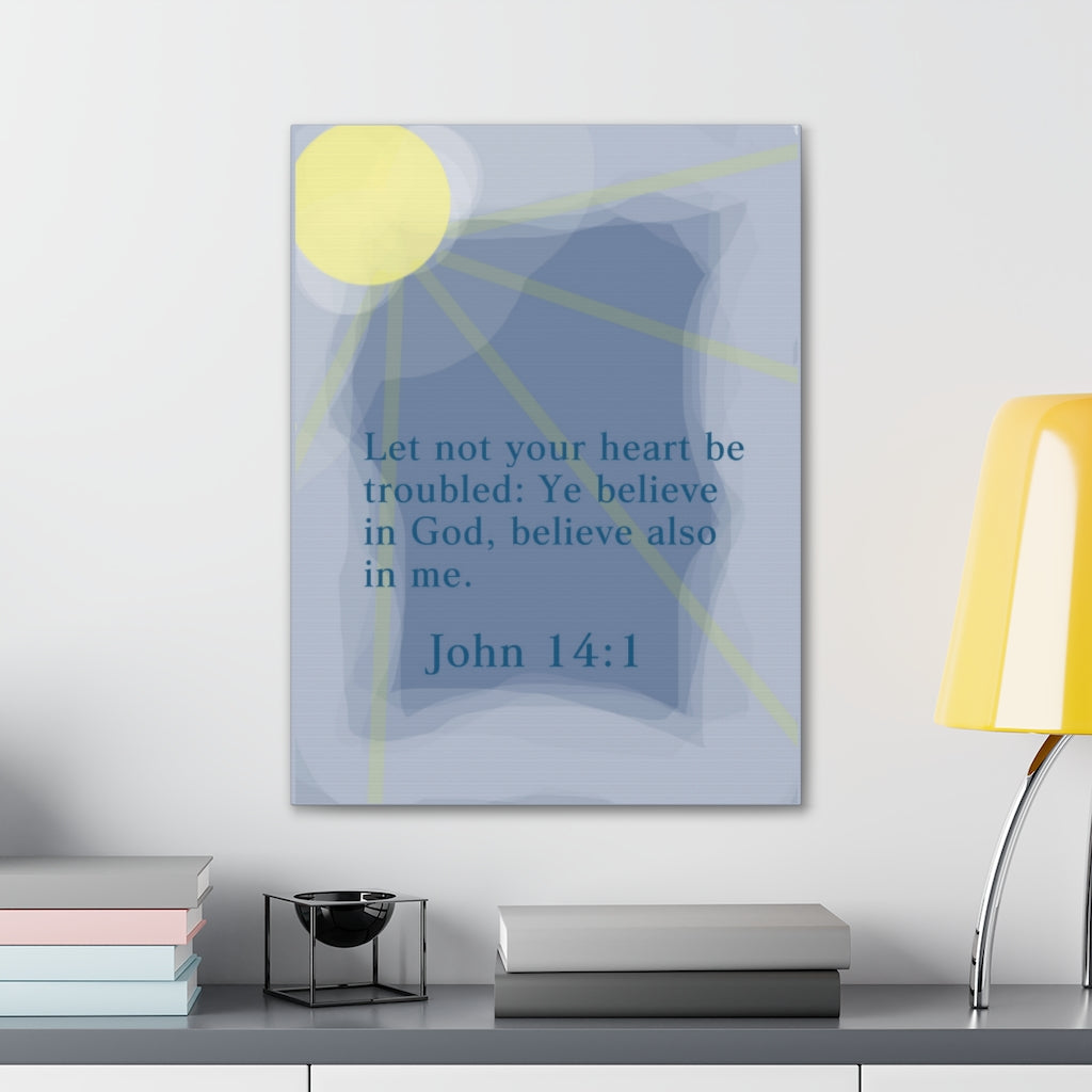 Scripture Walls Ye Believe In God John 14:1 Bible Verse Canvas Christian Wall Art Ready to Hang Unframed-Express Your Love Gifts