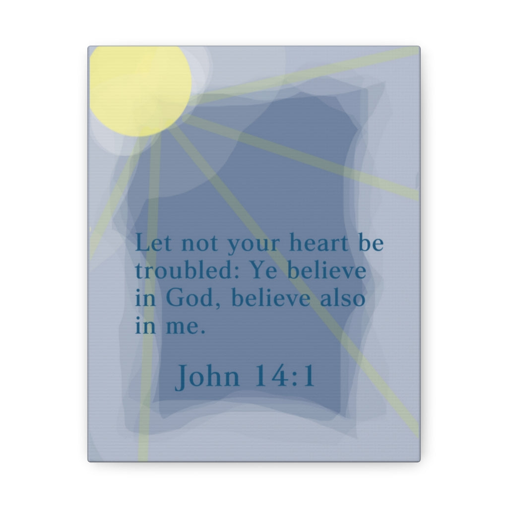 Scripture Walls Ye Believe In God John 14:1 Bible Verse Canvas Christian Wall Art Ready to Hang Unframed-Express Your Love Gifts
