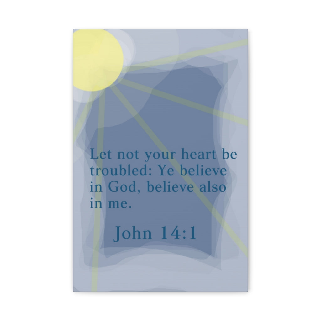 Scripture Walls Ye Believe In God John 14:1 Bible Verse Canvas Christian Wall Art Ready to Hang Unframed-Express Your Love Gifts