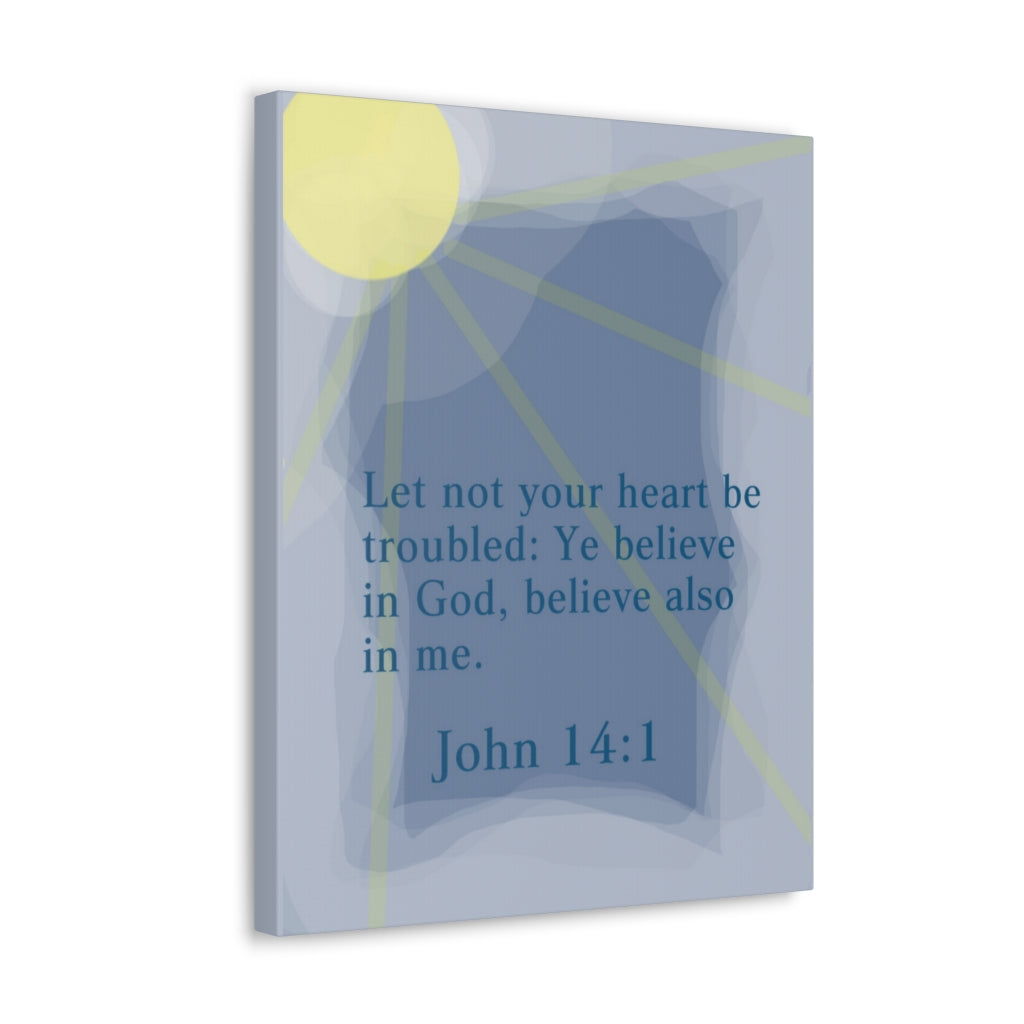Scripture Walls Ye Believe In God John 14:1 Bible Verse Canvas Christian Wall Art Ready to Hang Unframed-Express Your Love Gifts