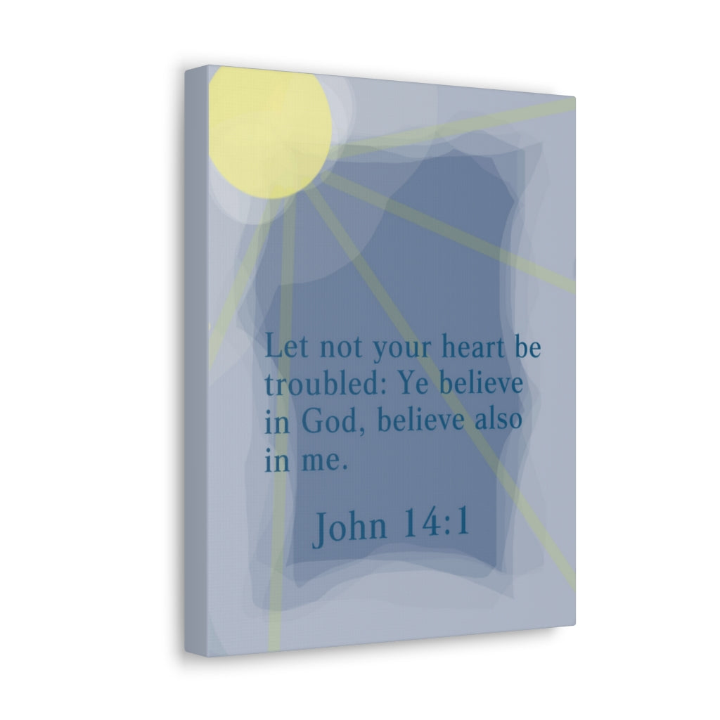 Scripture Walls Ye Believe In God John 14:1 Bible Verse Canvas Christian Wall Art Ready to Hang Unframed-Express Your Love Gifts