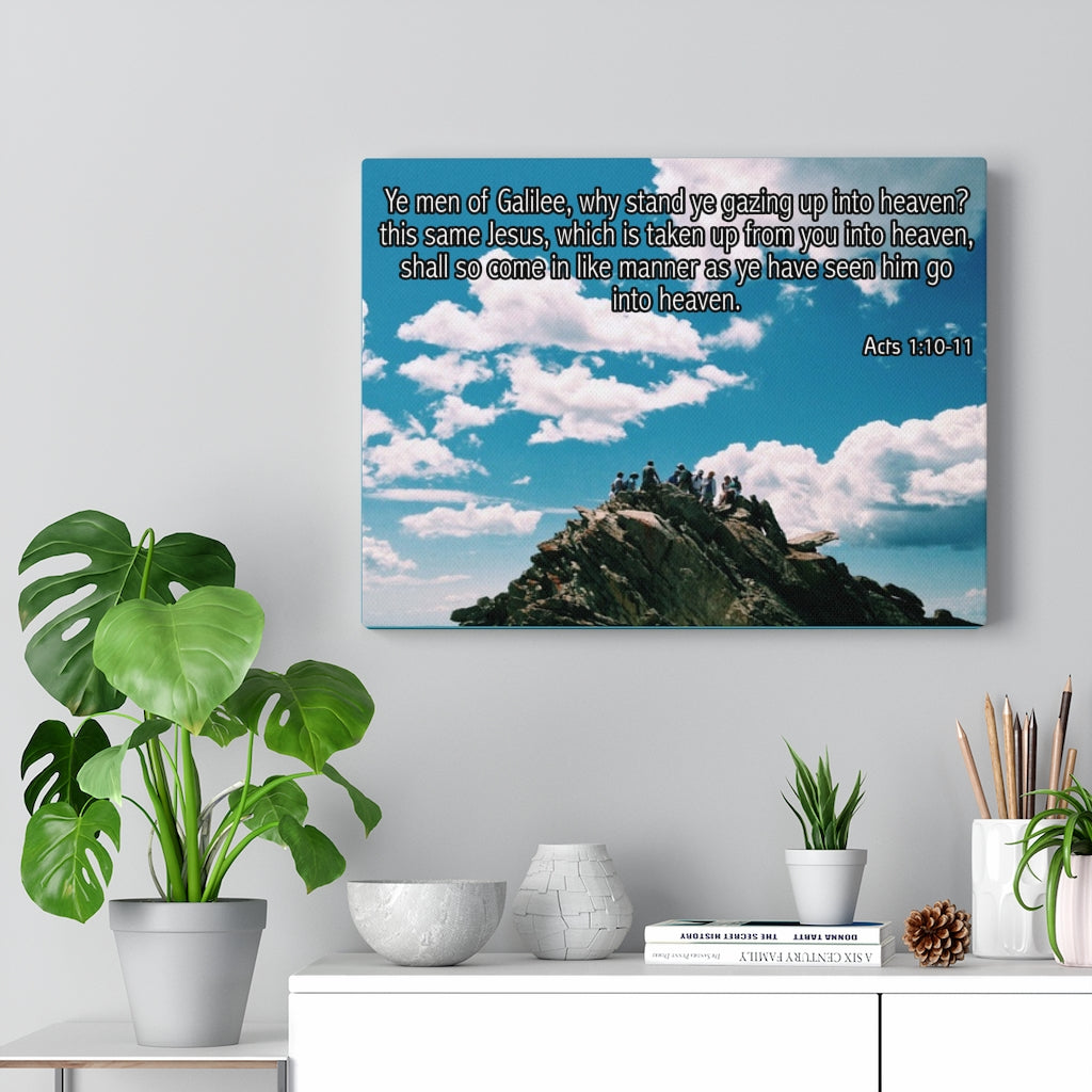 Scripture Walls Ye Men of Galilee Acts 1:10-11 Bible Verse Canvas Christian Wall Art Ready to Hang Unframed-Express Your Love Gifts