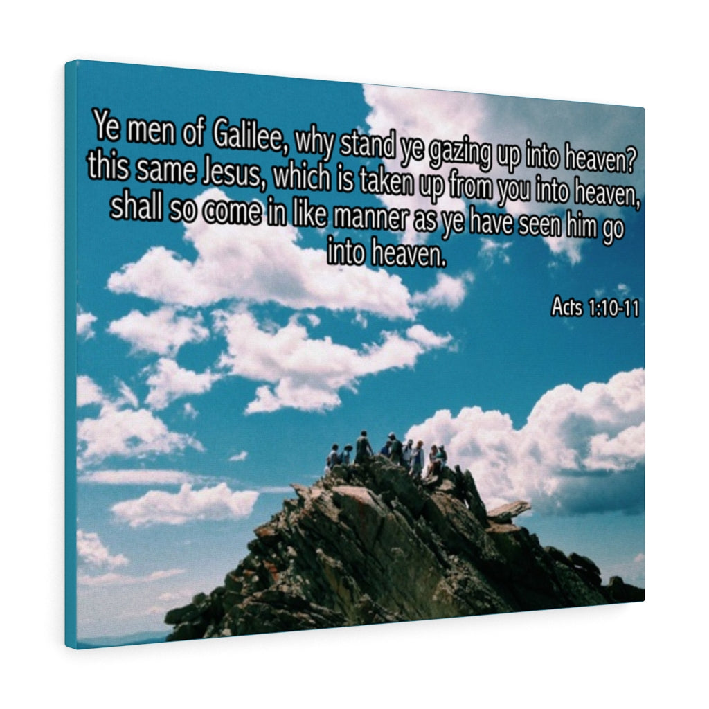 Scripture Walls Ye Men of Galilee Acts 1:10-11 Bible Verse Canvas Christian Wall Art Ready to Hang Unframed-Express Your Love Gifts