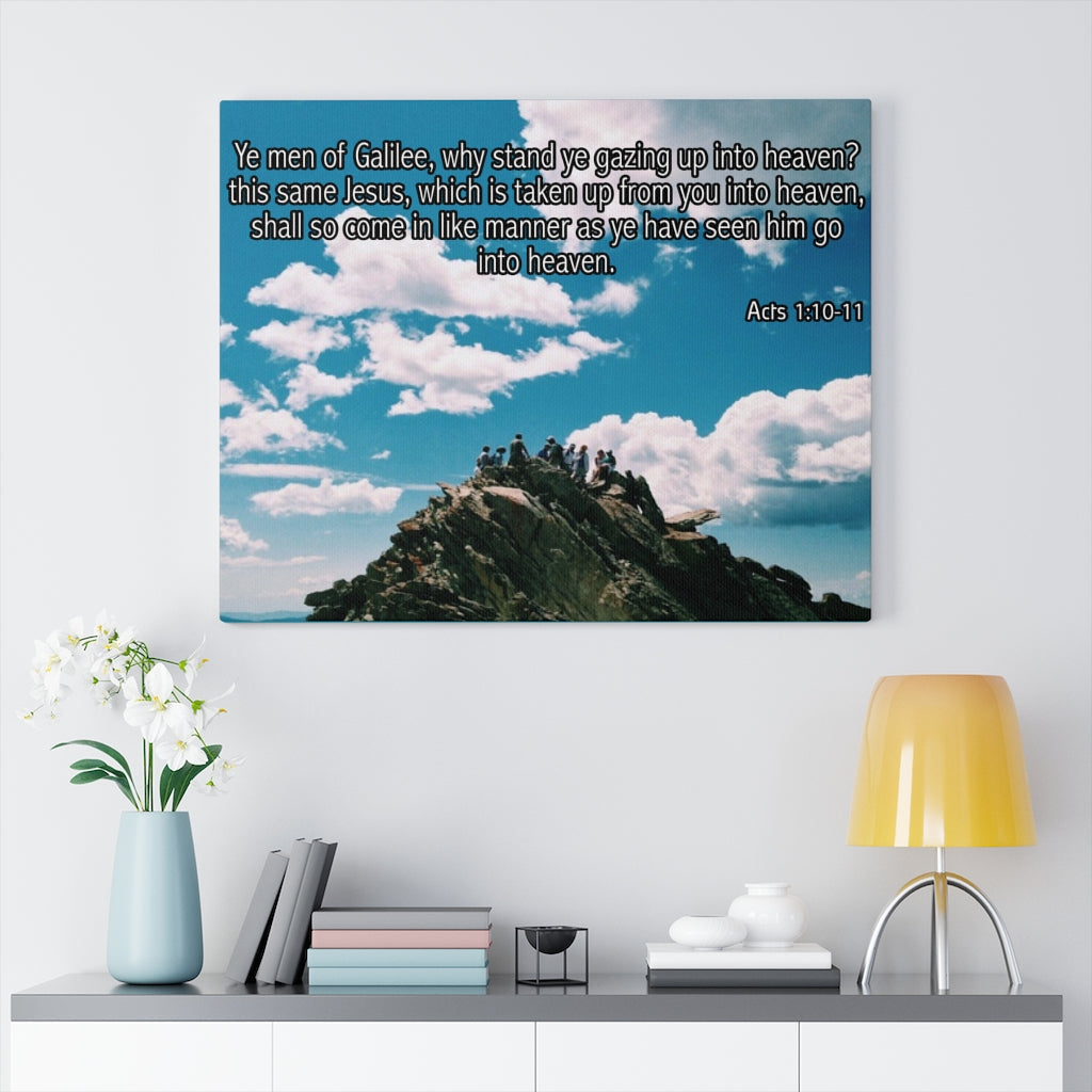 Scripture Walls Ye Men of Galilee Acts 1:10-11 Bible Verse Canvas Christian Wall Art Ready to Hang Unframed-Express Your Love Gifts