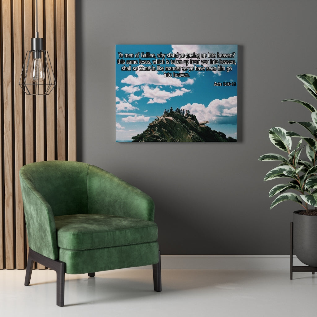 Scripture Walls Ye Men of Galilee Acts 1:10-11 Bible Verse Canvas Christian Wall Art Ready to Hang Unframed-Express Your Love Gifts