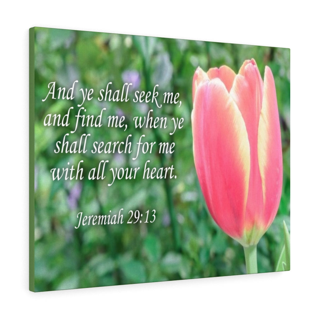 Scripture Walls Ye Shall Seek Me Jeremiah 29:13 Bible Verse Canvas Christian Wall Art Ready to Hang Unframed-Express Your Love Gifts