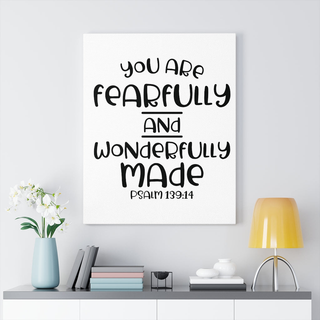 Scripture Walls You Are Fearfully Psalm 139:14 Bible Verse Canvas Christian Wall Art Ready to Hang Unframed-Express Your Love Gifts