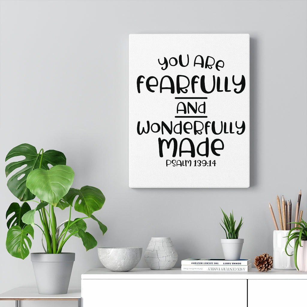 Scripture Walls You Are Fearfully Psalm 139:14 Bible Verse Canvas Christian Wall Art Ready to Hang Unframed-Express Your Love Gifts