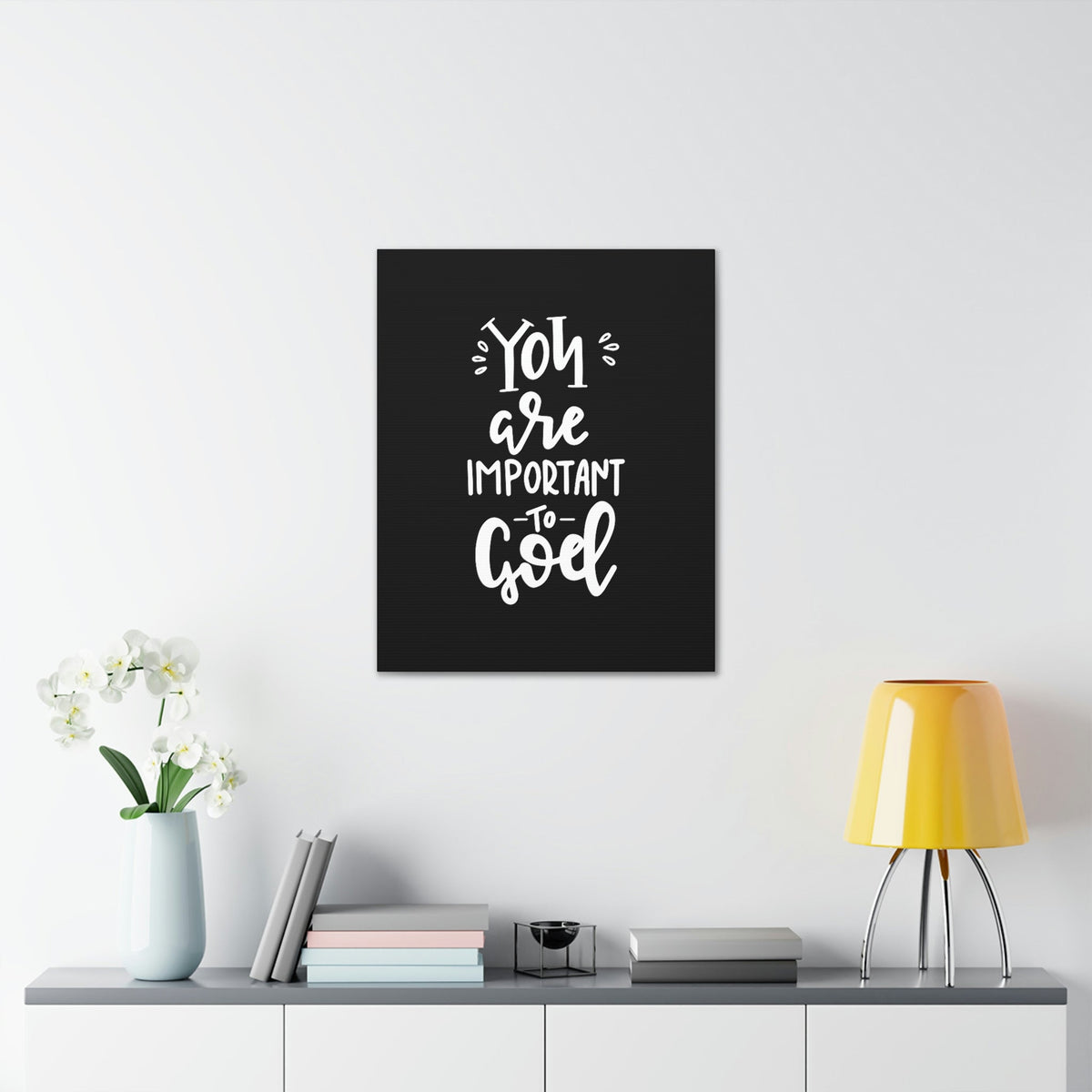 Scripture Walls You Are Important To God 1 Peter 5:7 Black Christian Wall Art Bible Verse Print Ready to Hang Unframed-Express Your Love Gifts