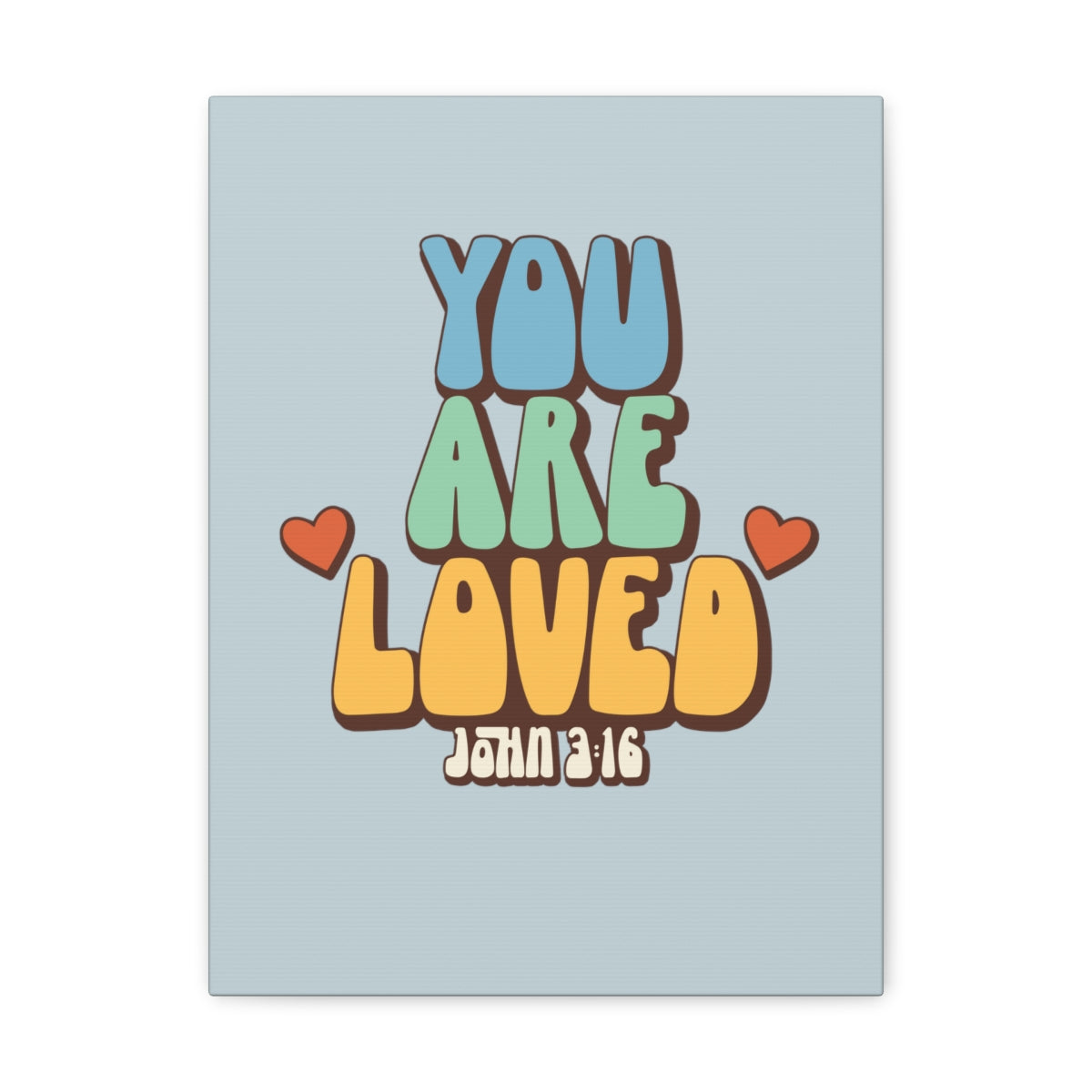 Scripture Walls You Are Loved John 3:16 Light Blue Bible Verse Canvas Christian Wall Art Ready to Hang Unframed-Express Your Love Gifts