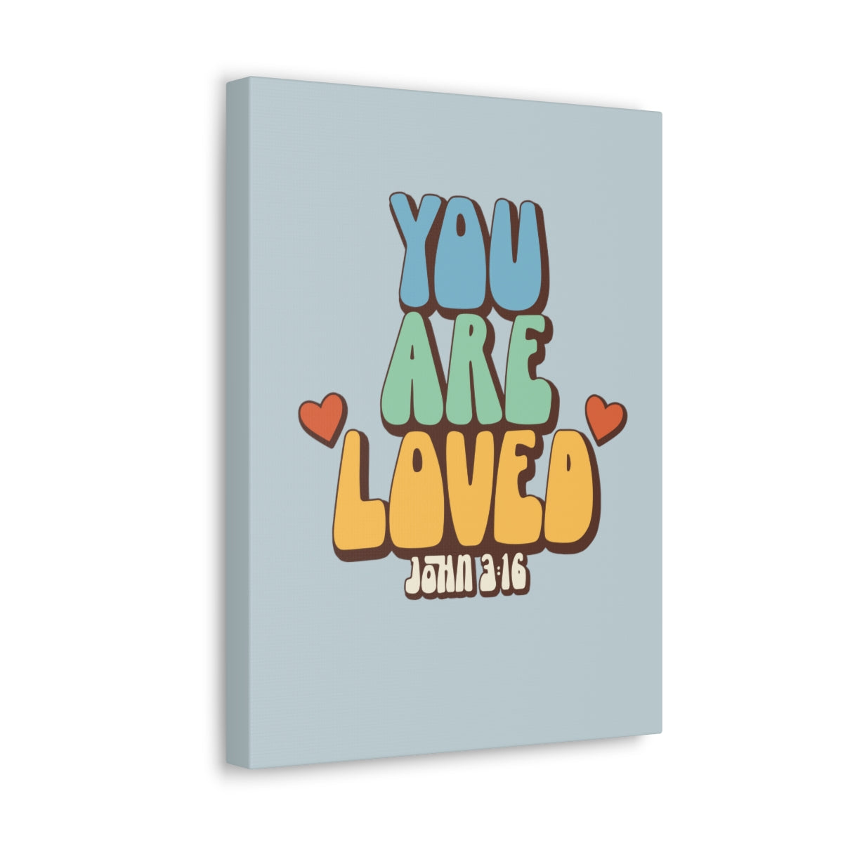 Scripture Walls You Are Loved John 3:16 Light Blue Bible Verse Canvas Christian Wall Art Ready to Hang Unframed-Express Your Love Gifts