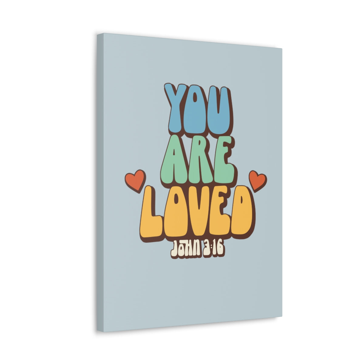 Scripture Walls You Are Loved John 3:16 Light Blue Bible Verse Canvas Christian Wall Art Ready to Hang Unframed-Express Your Love Gifts