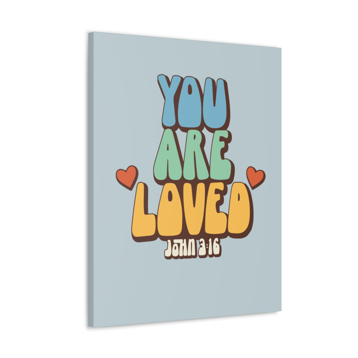 Scripture Walls You Are Loved John 3:16 Light Blue Bible Verse Canvas Christian Wall Art Ready to Hang Unframed-Express Your Love Gifts