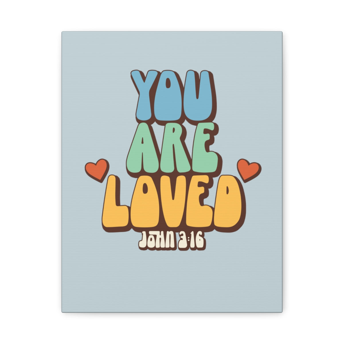 Scripture Walls You Are Loved John 3:16 Light Blue Bible Verse Canvas Christian Wall Art Ready to Hang Unframed-Express Your Love Gifts