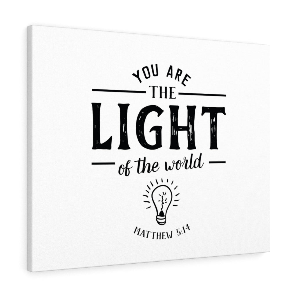 Scripture Walls You Are The Light Matthew 5:14 White Bible Verse Canvas Christian Wall Art Ready to Hang Unframed-Express Your Love Gifts