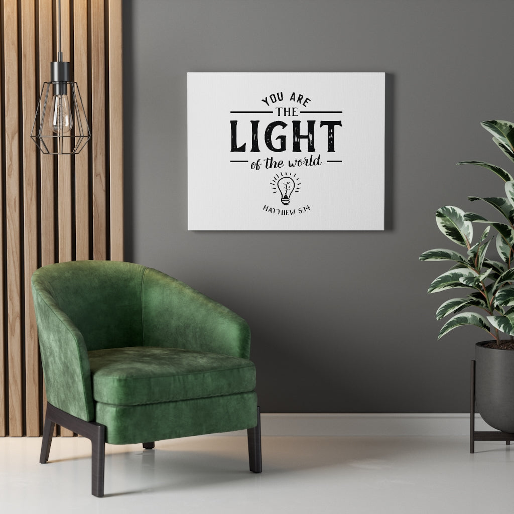 Scripture Walls You Are The Light Matthew 5:14 White Bible Verse Canvas Christian Wall Art Ready to Hang Unframed-Express Your Love Gifts