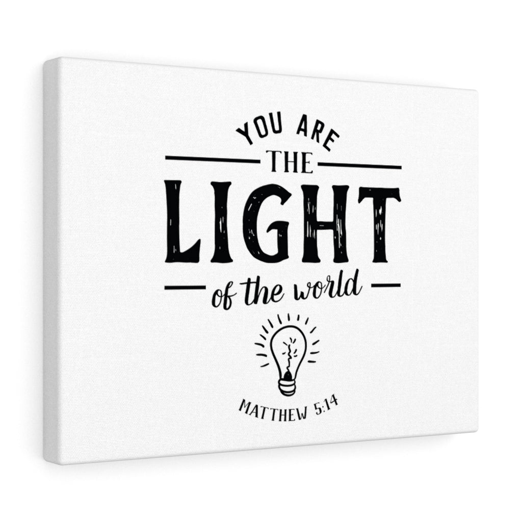 Scripture Walls You Are The Light Matthew 5:14 White Bible Verse Canvas Christian Wall Art Ready to Hang Unframed-Express Your Love Gifts
